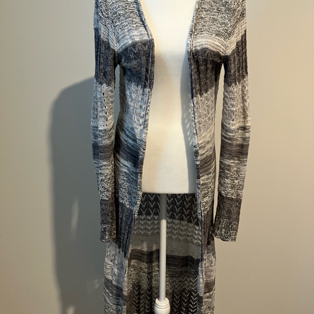 Mossimo Supply Co. Gray and Black Knit Cardigan Sweater